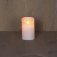 Anna's Collection LED kaars flame effect rustiek 7.5x12.5cm wit 1 stuks - afbeelding 1