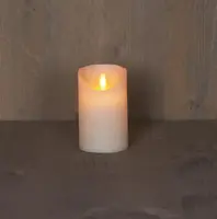Anna's Collection LED kaars flame effect rustiek 7.5x12.5cm ivoor 1 stuks - afbeelding 1