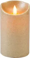 Anna's Collection LED kaars flame effect rustiek 7.5x12.5cm goud 1 stuks - afbeelding 2