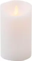 Anna's Collection LED kaars flame effect rustiek 7.5x12.5cm wit 1 stuks - afbeelding 2
