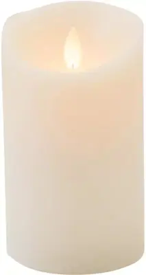 Anna's Collection LED kaars flame effect rustiek 7.5x12.5cm ivoor 1 stuks - afbeelding 2