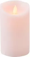 Anna's Collection LED kaars flame effect rustiek 7.5x12.5cm roze 1 stuks - afbeelding 1