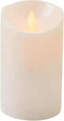 Anna's Collection LED kaars flame effect rustiek 7.5x12.5cm parel 1 stuks - afbeelding 2