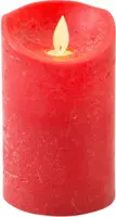 Anna's Collection LED kaars flame effect rustiek 7.5x12.5cm rood 1 stuks - afbeelding 2