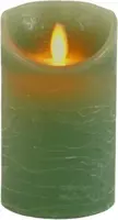 Anna's Collection LED kaars flame effect rustiek 7.5x12.5cm jade groen 1 stuks - afbeelding 3