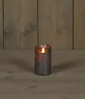 Anna's Collection LED kaars flame effect rustiek 7.5x12.5cm antraciet 1 stuks - afbeelding 1