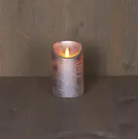 Anna's Collection LED kaars flame effect rustiek 7.5x12.5cm zilver 1 stuks - afbeelding 1