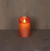 Anna's Collection LED kaars flame effect rustiek 7.5x12.5cm koper 1 stuks - afbeelding 1