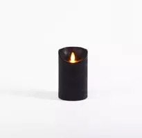 Anna's Collection LED kaars flame effect rustiek 7.5x12.5cm zwart 1 stuks - afbeelding 2