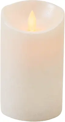 Anna's Collection LED kaars flame effect rustiek 7.5x12.5cm parel 1 stuks - afbeelding 2