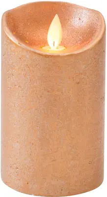 Anna's Collection LED kaars flame effect rustiek 7.5x12.5cm koper 1 stuks - afbeelding 2