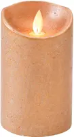 Anna's Collection LED kaars flame effect rustiek 7.5x12.5cm koper 1 stuks - afbeelding 2