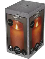 Anna's Collection LED kaars flame effect rustiek 7.5x12.5cm koper 1 stuks kopen?