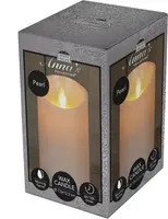 Anna's Collection LED kaars flame effect rustiek 7.5x12.5cm parel 1 stuks kopen?