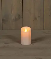 Anna's Collection LED kaars flame effect rustiek 7.5x12.5cm parel 1 stuks - afbeelding 1