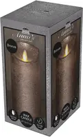 Anna's Collection LED kaars flame effect rustiek 7.5x15cm brons 1 stuks - afbeelding 1
