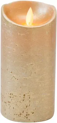 Anna's Collection LED kaars flame effect rustiek 7.5x15cm goud 1 stuks - afbeelding 2