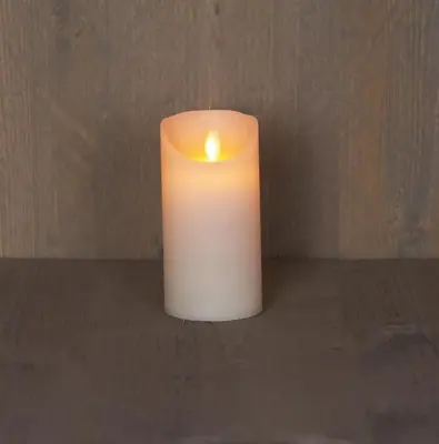 Anna's Collection LED kaars flame effect rustiek 7.5x15cm ivoor 1 stuks - afbeelding 1