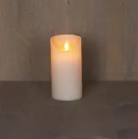 Anna's Collection LED kaars flame effect rustiek 7.5x15cm ivoor 1 stuks - afbeelding 1