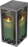 Anna's Collection LED kaars flame effect rustiek 7.5x15cm jade groen 1 stuks kopen?