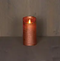 Anna's Collection LED kaars flame effect rustiek 7.5x15cm koper 1 stuks - afbeelding 1