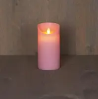 Anna's Collection LED kaars flame effect rustiek 7.5x15cm lichtroze 1 stuks - afbeelding 1
