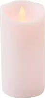 Anna's Collection LED kaars flame effect rustiek 7.5x15cm lichtroze 1 stuks - afbeelding 2