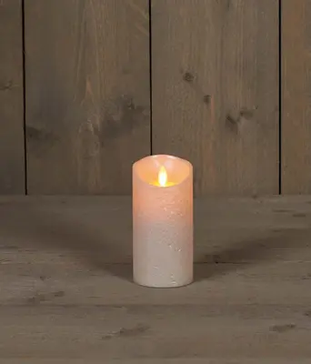 Anna's Collection LED kaars flame effect rustiek 7.5x15cm parel 1 stuks - afbeelding 1