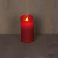 Anna's Collection LED kaars flame effect rustiek 7.5x15cm rood 1 stuks - afbeelding 1