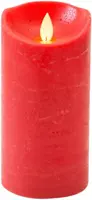 Anna's Collection LED kaars flame effect rustiek 7.5x15cm rood 1 stuks - afbeelding 2