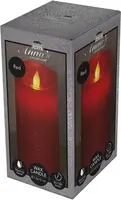 Anna's Collection LED kaars flame effect rustiek 7.5x15cm rood 1 stuks kopen?