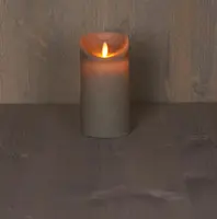 Anna's Collection LED kaars flame effect rustiek 7.5x15cm taupe 1 stuks
