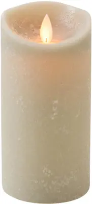 Anna's Collection LED kaars flame effect rustiek 7.5x15cm taupe 1 stuks - afbeelding 2