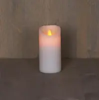 Anna's Collection LED kaars flame effect rustiek 7.5x15cm wit 1 stuks - afbeelding 2