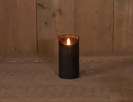Anna's Collection LED kaars flame effect rustiek 7.5x15cm zwart 1 stuks - afbeelding 2