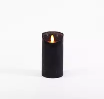 Anna's Collection LED kaars flame effect rustiek 7.5x15cm zwart 1 stuks - afbeelding 1