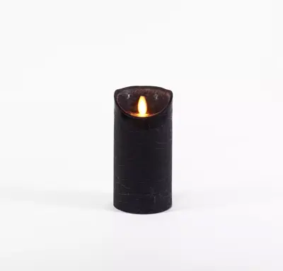 Anna's Collection LED kaars flame effect rustiek 7.5x15cm zwart 1 stuks - afbeelding 3