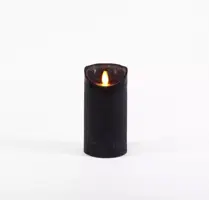 Anna's Collection LED kaars flame effect rustiek 7.5x15cm zwart 1 stuks - afbeelding 3