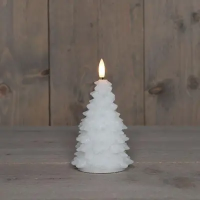 Anna's Collection LED kaars kerstboom 3D vlam wit Ø 8,5 x 15cm - afbeelding 2