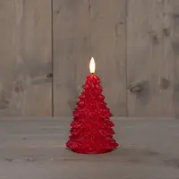 Anna's Collection LED kaars kerstboom wax 3D vlam rood Ø 8,5 x 15cm kopen?