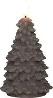 Anna's Collection LED kaars kerstboom wax 3D vlam taupe Ø 8,5 x 15cm - afbeelding 1