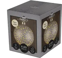 Anna's Collection LED kerstbal kosmos champagne met sterren Ø 10cm, warm wit