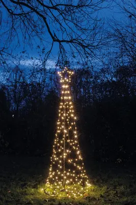 Anna's Collection LED kerstboom met ster op paal 236 lampjes Ø 70 x 200cm, classic wit - afbeelding 1