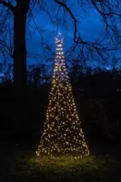 Anna's Collection LED kerstboom met ster op paal 480 lampjes Ø 100 x 320cm, classic wit - afbeelding 2