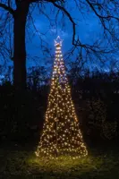 Anna's Collection LED kerstboom met ster op paal 480 lampjes Ø 100 x 320cm, classic wit - afbeelding 3