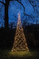 Anna's Collection LED kerstboom met ster op paal 480 lampjes Ø 100 x 320cm, classic wit - afbeelding 1