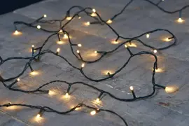 Anna's Collection LED kerstverlichting 180 lampjes zwart snoer 18m, warm wit - afbeelding 2