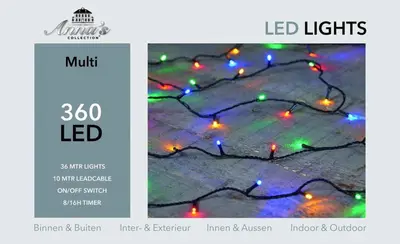 Anna's Collection LED kerstverlichting 360 lampjes 36m, multicolor - afbeelding 1