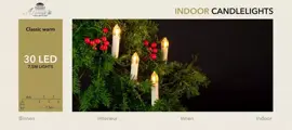 Anna's Collection LED kerstverlichting classic kaars 30 lampjes 7,5 meter, warm wit - afbeelding 2
