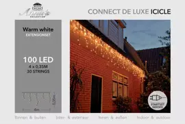 Anna's Collection LED kerstverlichting Connect de Luxe ijspegels, 100 lampjes 4m x 35cm, warm wit - afbeelding 2